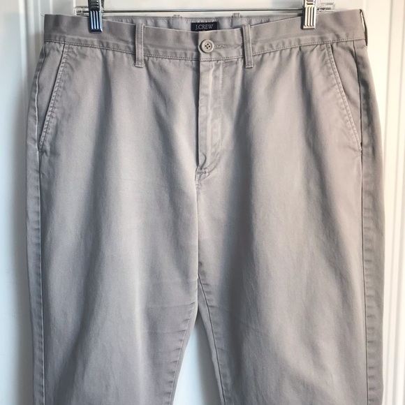 J. Crew Brand The Sutton 100% Cotton Khaki Light Gray pants size 34x30 in EUC - Picture 5 of 11